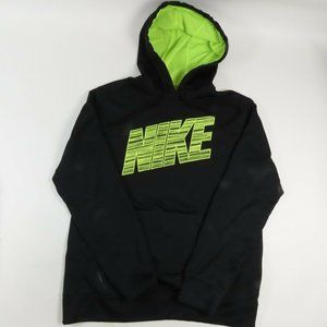 Nike Mens Hoodie Size Medium Black Long Sleeve Spellout Pullover